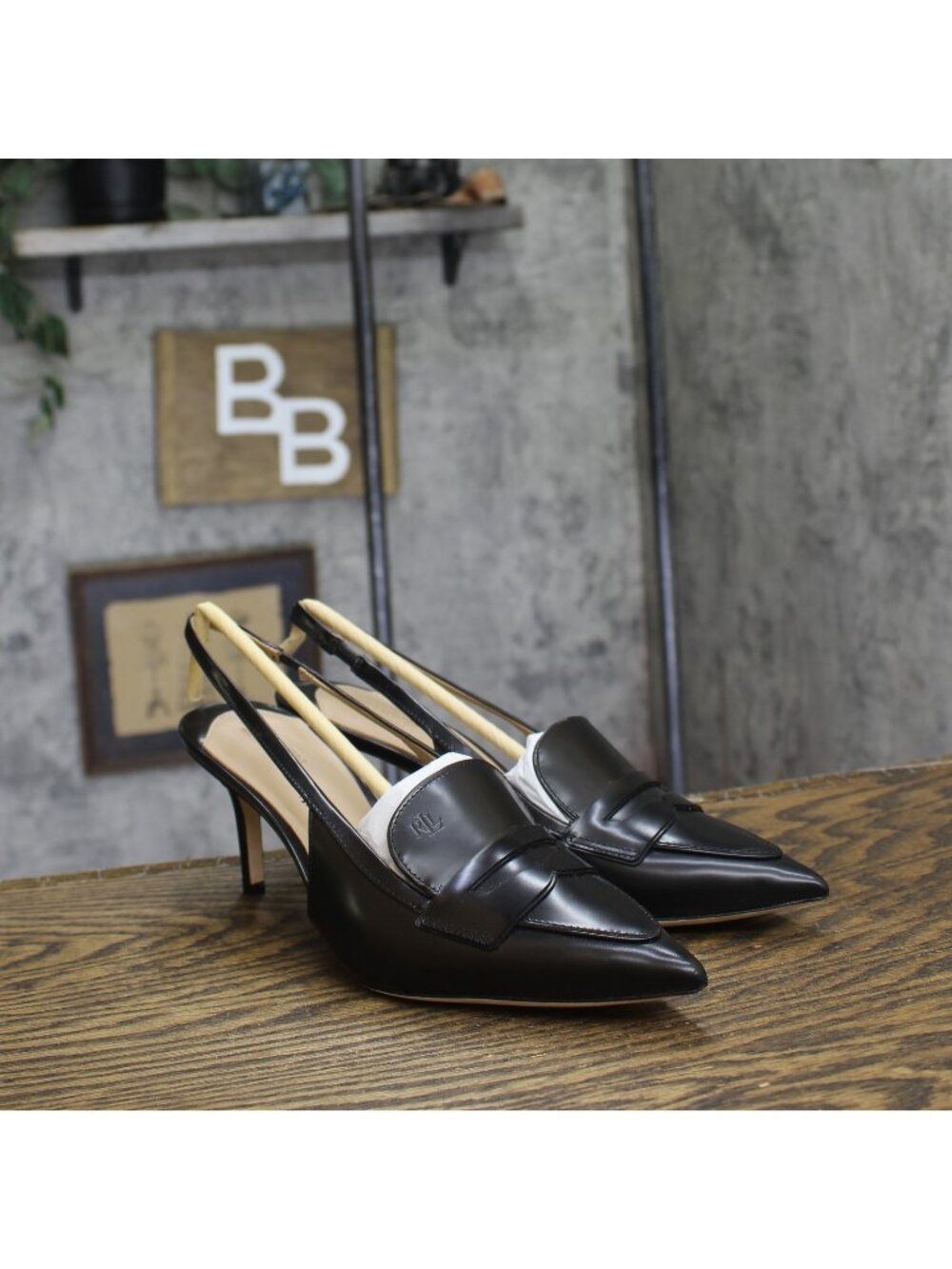 Lauren Ralph Lauren Khloe Leather Slingback Loafer Pump 802982850001 Black 8.5M